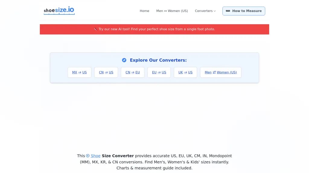 Shoe Size Converter