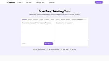Toolsmart - Paraphrasing AI tool
