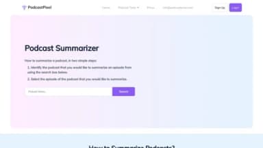 PodcastPixel - Podcast Summarizer