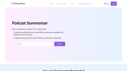 PodcastPixel - Podcast Summarizer
