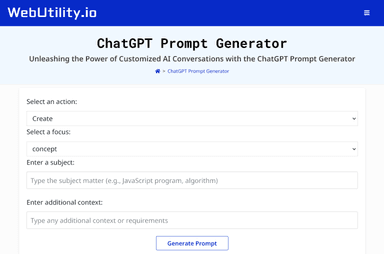 ChatGPT Prompt Generator