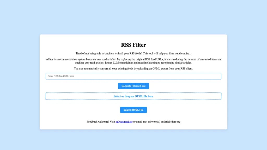 RSS filter