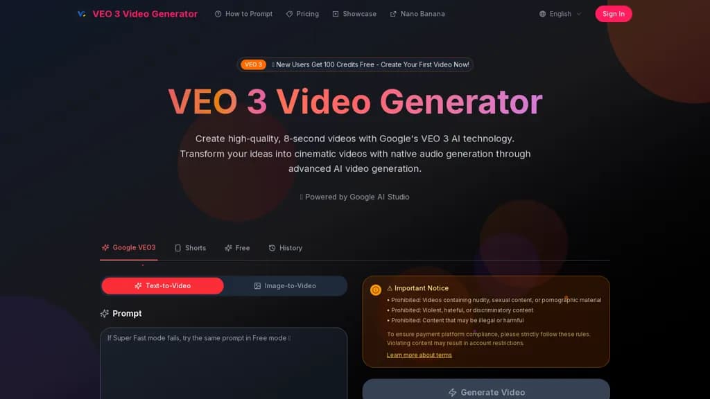 VEO 3 Video Generator